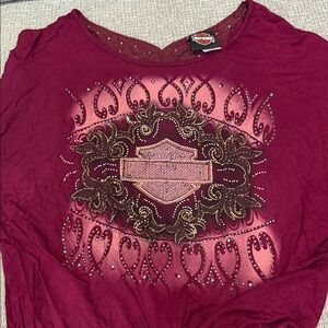 Women's Burgundy Graphic Top